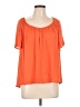 PREMISE 100% Polyester Orange Short Sleeve Blouse Size L - photo 1