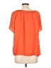 PREMISE 100% Polyester Orange Short Sleeve Blouse Size L - photo 2