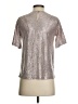 Monteau 100% Polyester Metallic Silver Short Sleeve Top Size S - photo 2