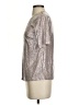 Monteau 100% Polyester Metallic Silver Short Sleeve Top Size S - photo 5