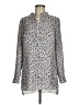 Elaine Turner 100% Polyester Animal Print Silver Long Sleeve Blouse Size M - photo 1