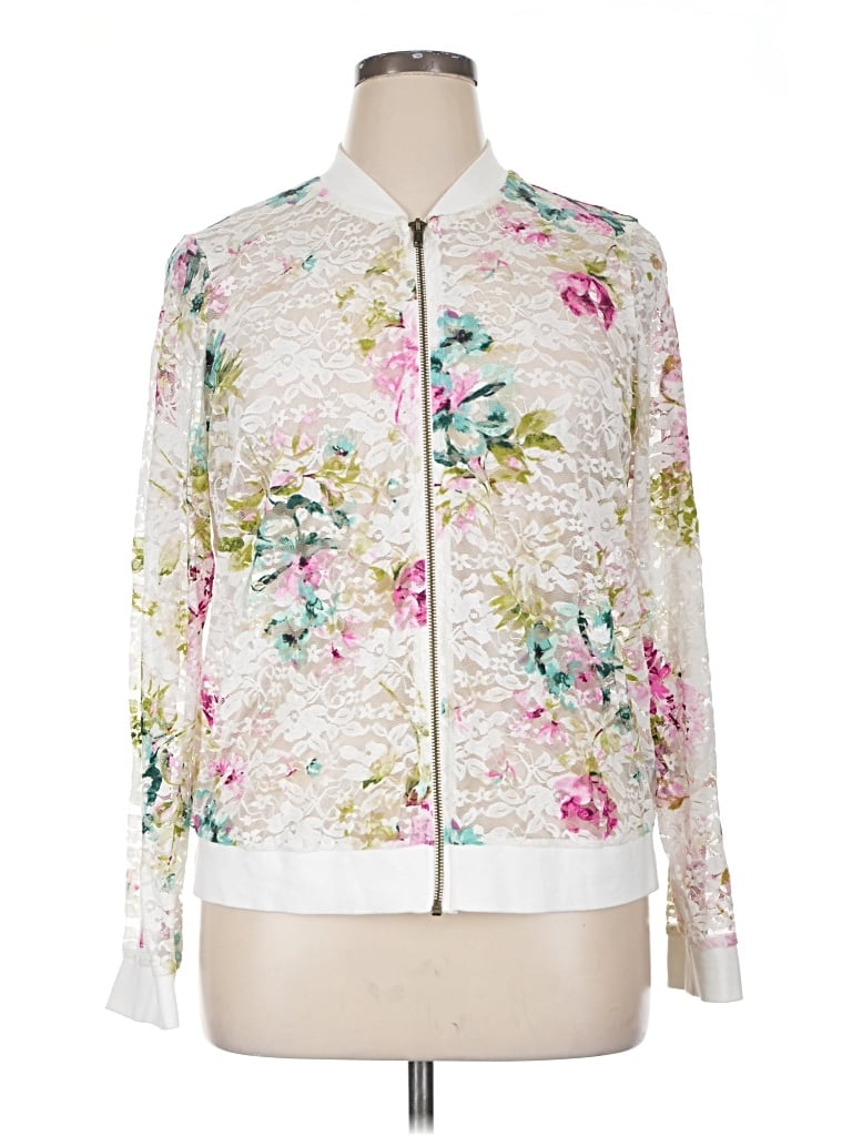 Pre-owned Torrid Track Jacket In White