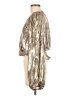 Ramy Brook Metallic Silver Long Sleeve Silk Top Size M - photo 5