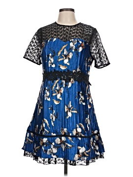 foxiedox blue lace dress Blue Multi Crochet Lace Ruffle Midi Dress – SSYS main image 0