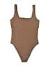 OQQ Solid Brown One Piece Swimsuit Size S - photo 2