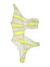 Unbranded Stripes Yellow One Piece Swimsuit Size M - photo 1