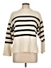 Unbranded 100% Polyester Stripes Ivory Turtleneck Sweater Size L - photo 1