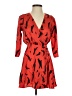 River Island 100% Polyester Print Red Casual Dress Size 4 (petite) - photo 1