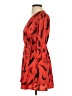 River Island 100% Polyester Print Red Casual Dress Size 4 (petite) - photo 5