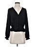 Topshop Black Long Sleeve Blouse Size 4 - photo 1