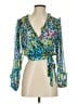 Zara 100% Polyester Teal 3/4 Sleeve Blouse Size S - photo 1