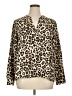 Jennifer Lopez Animal Print Ivory Long Sleeve Blouse Size XL - photo 1
