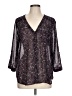 Maurices 100% Polyester Black 3/4 Sleeve Blouse Size L - photo 1