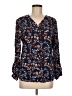 Fred David 100% Rayon Blue Long Sleeve Blouse Size M - photo 1