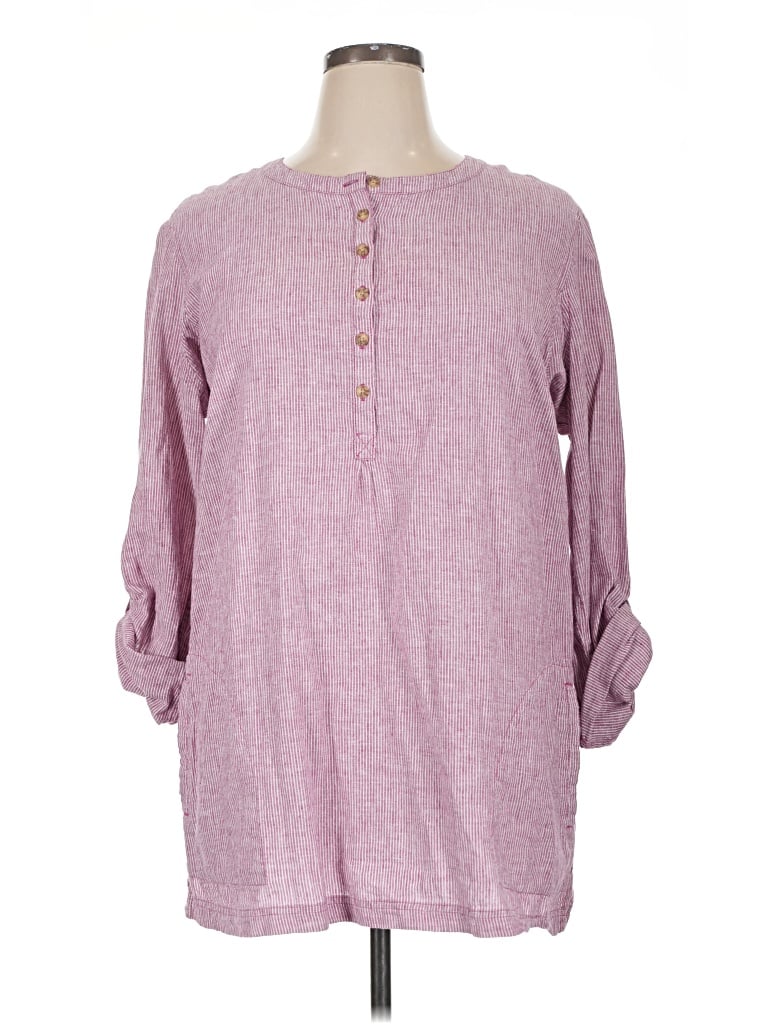 Pre-owned Duluth Trading Co. 3/4 Sleeve Blouse In Pink