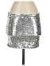 Shein 100% Polyester Metallic Silver Casual Skirt Size 2 - photo 1