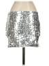 Shein 100% Polyester Metallic Silver Casual Skirt Size 2 - photo 2