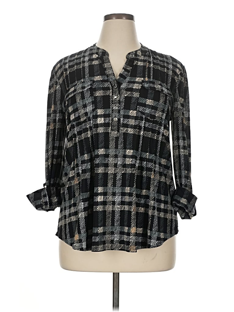 Pre-owned Cocomo 3/4 Sleeve Blouse In Gray