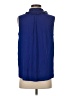 Ann Taylor LOFT 100% Polyester Blue Sleeveless Blouse Size S - photo 2