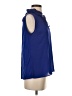 Ann Taylor LOFT 100% Polyester Blue Sleeveless Blouse Size S - photo 4
