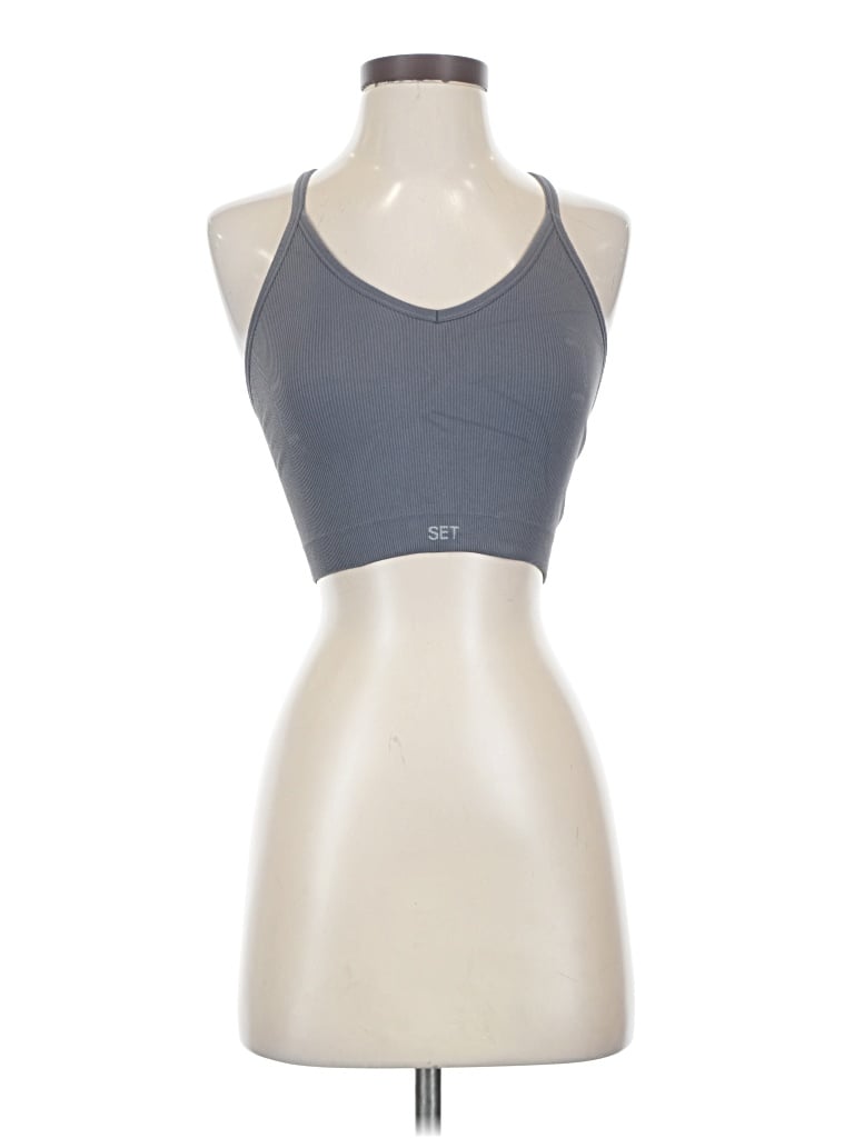 Pre-owned Set Active Tank Top Gray Halter Neckline Tops