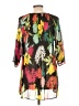 Roaman's 100% Polyester Floral Black Casual Dress Size 12W - photo 2