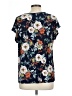 Lavish Floral Blue Short Sleeve Blouse Size L - photo 2