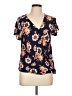 Alyx 100% Rayon Blue Short Sleeve Blouse Size L - photo 1