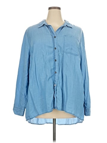 Jessica London Long Sleeve Button-Down Shirt (view 1)