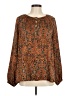 MICHAEL Michael Kors Paisley Brown Long Sleeve Blouse Size M - photo 1