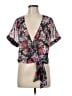 Molly Bracken Pink Black Short Sleeve Blouse Size M - photo 1