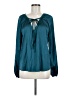 Unbranded 100% Polyester Teal Long Sleeve Blouse Size M - photo 1