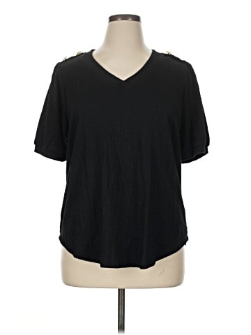 Como Black Short Sleeve Top (view 1)