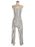 Bershka Stripes Ivory Jumpsuit Size M - photo 1