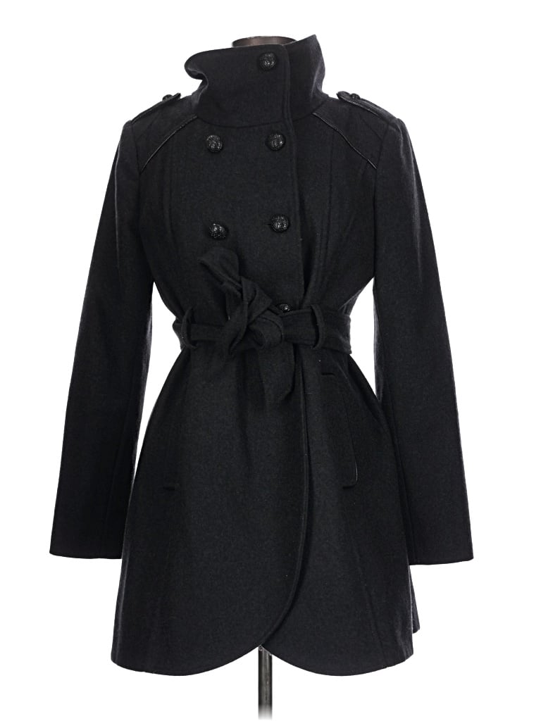 Pre-owned Guess Wool Coat In Black