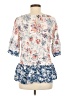 Como Blu 100% Rayon Blue 3/4 Sleeve Blouse Size M - photo 2