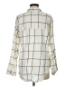 Old Navy 100% Cotton Plaid Ivory Long Sleeve Blouse Size M - photo 2