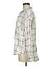 Old Navy 100% Cotton Plaid Ivory Long Sleeve Blouse Size M - photo 5