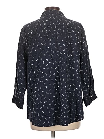 Chaps 3/4 Sleeve Button-Down Shirt (view 2)