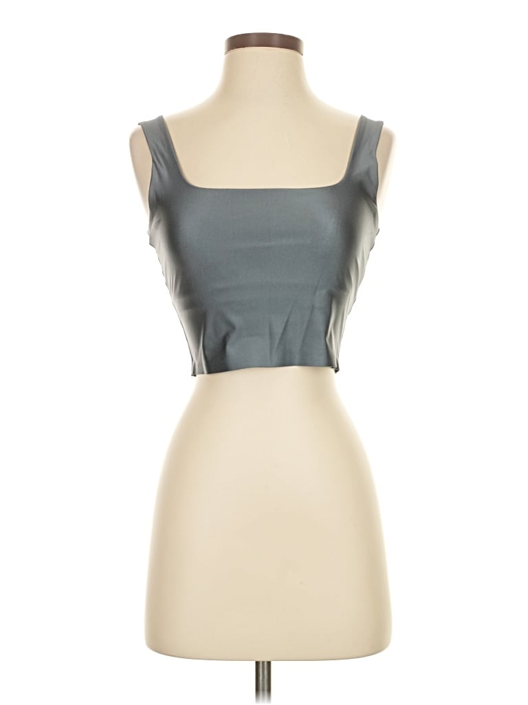 Pre-owned Vsx Sport Tube Top Silver Strapless Neckline Tops