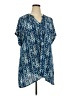 db established 1962 100% Polyester Blue Short Sleeve Blouse Size 3X - photo 1
