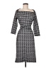 Ann Taylor 100% Polyester Print Gray Casual Dress Size M - photo 1