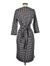 Ann Taylor 100% Polyester Print Gray Casual Dress Size M - photo 2