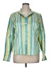 Carlisle 100% Silk Stripes Green Blouse Size 16 - photo 1
