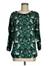 J.Crew 100% Polyester Aztec Or Tribal Print Graphic Paisley Green 3/4 Sleeve Blouse Size 6 - photo 1