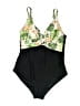 B2Prity Tropical Black One Piece Swimsuit Size M - photo 1