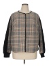 Dolan 100% Polyester Plaid Gray Black Jacket Size 1X - photo 1