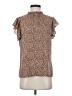 Solutions 100% Polyester Animal Print Brown Short Sleeve Blouse Size S - photo 1