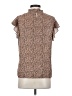 Solutions 100% Polyester Animal Print Brown Short Sleeve Blouse Size S - photo 2