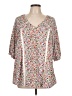 MELLODAY Ivory 3/4 Sleeve Blouse Size L - photo 1